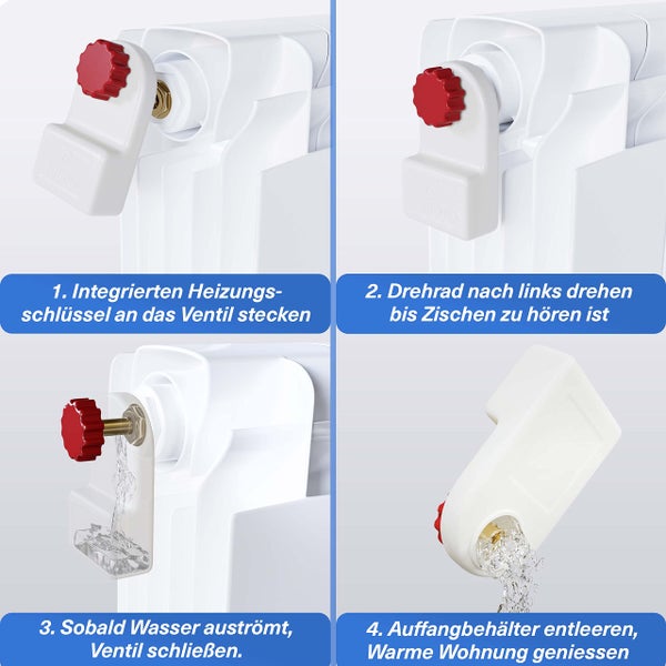 Anleitung zur Heizkörperentlüftung in vier Schritten