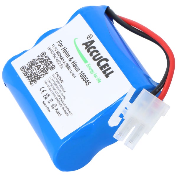 Lithium Ionen Akku passend für Heim & Haus 100545 11,1 Volt 800mAh, mit Molex Anschluss