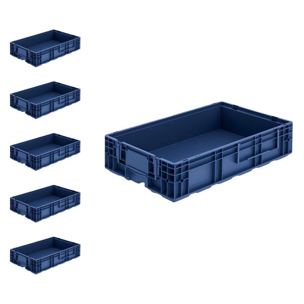 PROREGAL SuperSparSet 6 x VDA KLT Kleinladungsträger Mit Verbundboden HxBxT 14,7 x 40 x 60 cm 22 Liter KLT Transportbox Transportbehälter Stapelbehälter