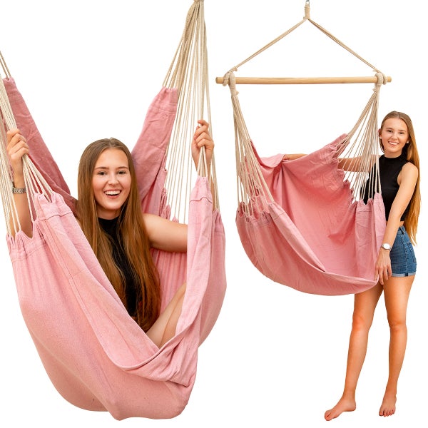 XXL Hängesessel Relaxsessel 185x130cm bis 150kg in Rosa