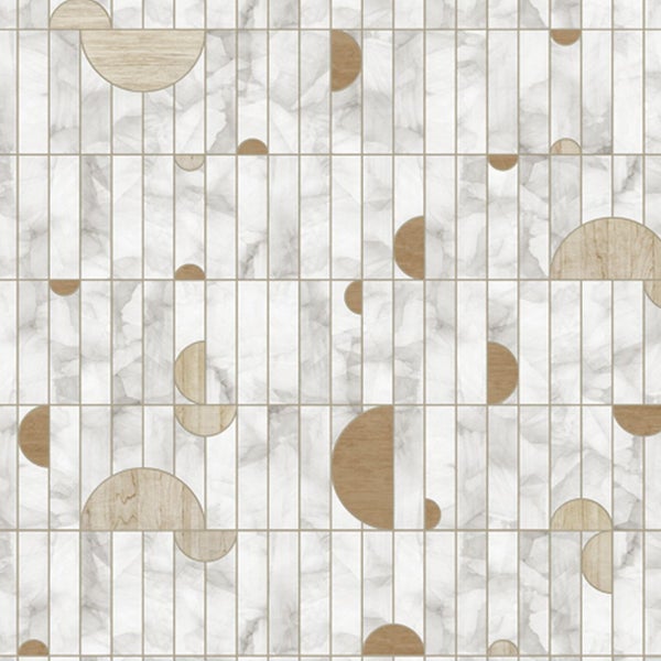 Dekorfliese mit Marmoroptik und geometrischen Formen