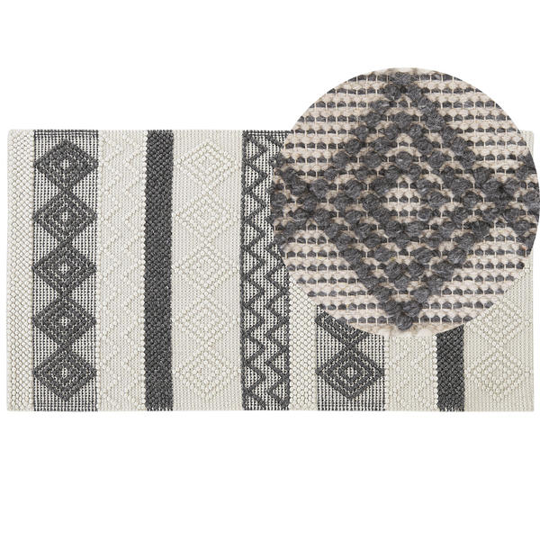 Teppich DAVUTLAR Hellbeige 80 x 150 cm Wolle