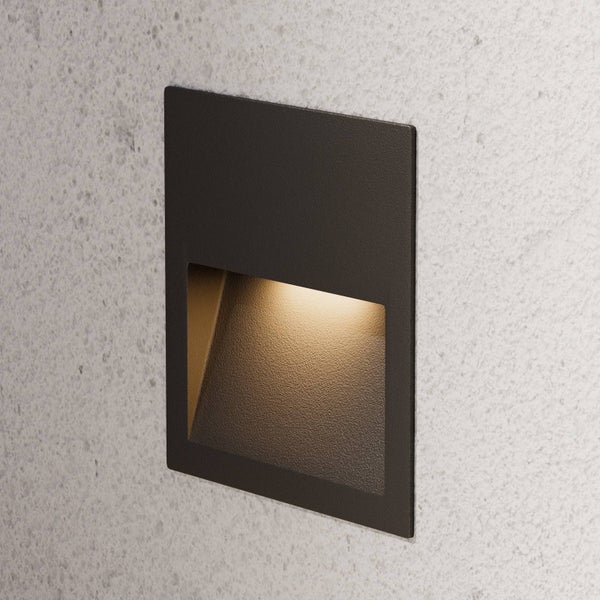 Lucande LED Wandleuchte außen Loya (spritzwassergeschützt (Modern) in Schwarz aus Aluminium (1 flammig, ) - Wandeinbauleuchte für Außen Wandlampe Außenwand/Hauswand Haus Terrasse & Balkon