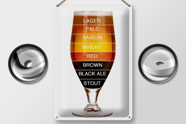 Blechschild Spruch 20x30cm Bier Bierglas lager pale saison