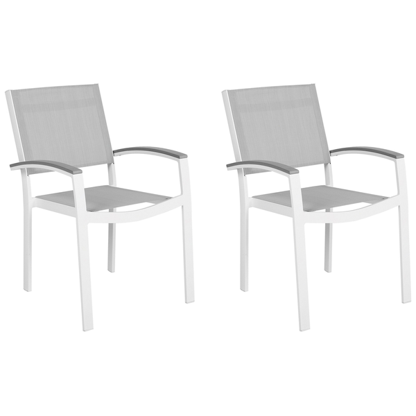 Gartenstuhl 2er Set PERETA Metall Grau
