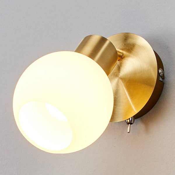 Lindby Wandleuchte, Wandlampe Innen Elaina (Modern) in Gold / Messing aus Metall (1 flammig E14) - Wandstrahler Wandbeleuchtung Schlafzimmer Wohnzimmer Wohnzimmerleuchte