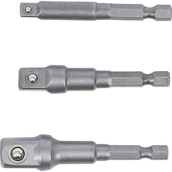 BGS Adapter-Satz für Bohrmaschinen Außensechskant Antrieb 6,3 mm (1/4) Abtrieb Außensechskant 6,3 mm (1/4) / 10 mm (3/8) / 12,5 mm (1/2) / 3tlg. - 9685