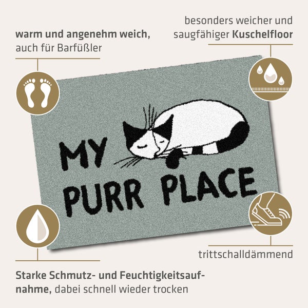Akzente Feel Badematte mit Motiv in Grün Fußmatte 35 x 50 cm, rutschfest, saugfähig