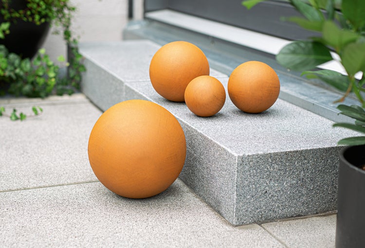 FRANK FLECHTWAREN | Kugel Rost, 3er Set, METALL, Ø 10 cm, Ø 13 cm, Ø 16 cm