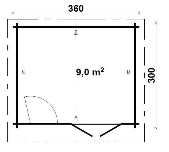Alpholz Gartenhaus Matti 40 Gartenhaus aus Holz, Holzhaus mit 40 mm Wandstärke Blockbohlenhaus, Naturbelassen 3,6x3m