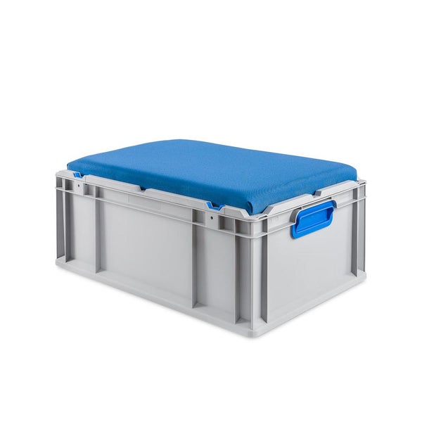 PROREGAL Eurobox NextGen Seat box Blau HxBxT 265 x 40 x 60 cm 44 Liter Griffe Geschlossen Eurobehälter Sitzbox Transportbox