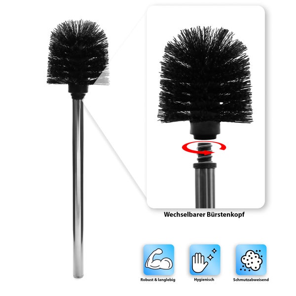 Toilettenbürste mit auswechselbarem Bürstenkopf und robustem Griff