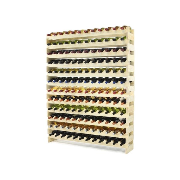 PROREGAL Weinregal Vinoteca Flex  HxBxT 134 x 119 x 29 cm 144 Flaschen Massives Kiefernholz Natur Unbehandelt