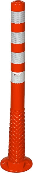 Flexible Premium Absperrpfosten, Poller 100 cm orange Reflexfolie RA2/C - 3 Stück Set