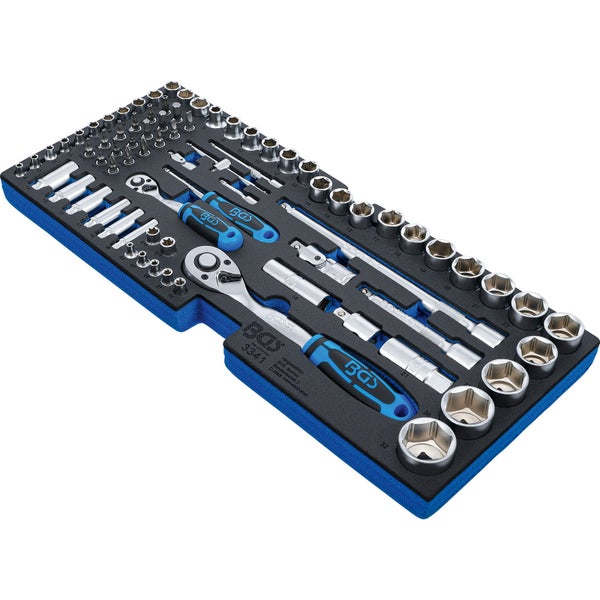 BGS Schaumeinlage für Art. 3312: Steckschlüsselsatz 12,5 mm (1/2) + 6,3 mm (1/4) 77tlg. - 3341