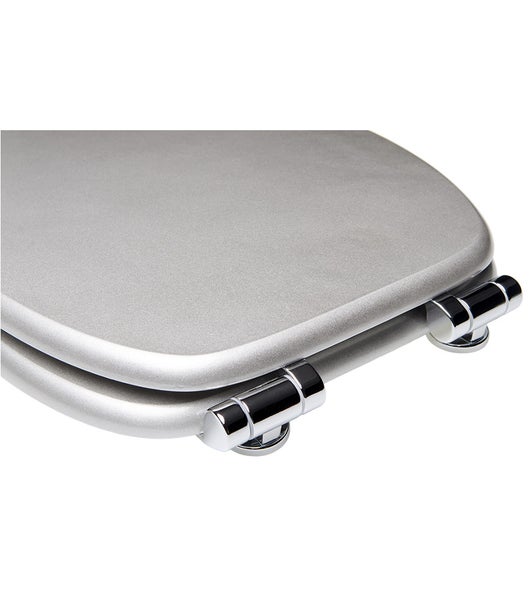 WC-Sitz Absenkautomatik Glitzer Silber