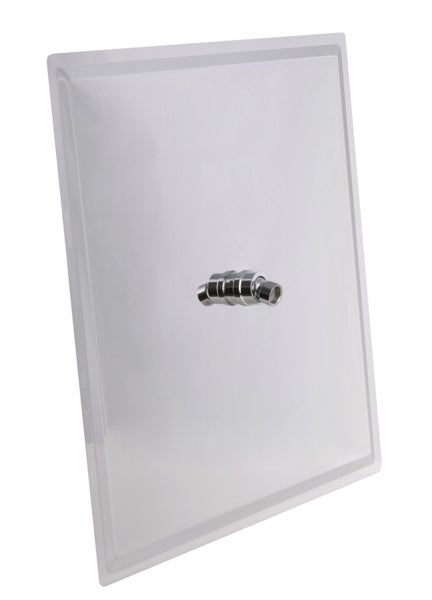 aquaSu® Kopfbrause Offertio mit 1 Strahlart | eckig | chrom | 50 x 50 cm Sprayplatte | mit Kugelgelenk | Antikalk-Noppen | Standard-Gewinde: 1/2 | Wellness-Regendusche | 722780