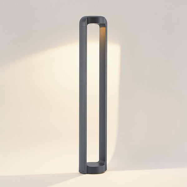 Lucande LED Außenleuchte Habsa (Modern) in Schwarz aus Aluminium (1 flammig, ) - Wegeleuchte Pollerleuchte Wegelampe Sockelleuchte