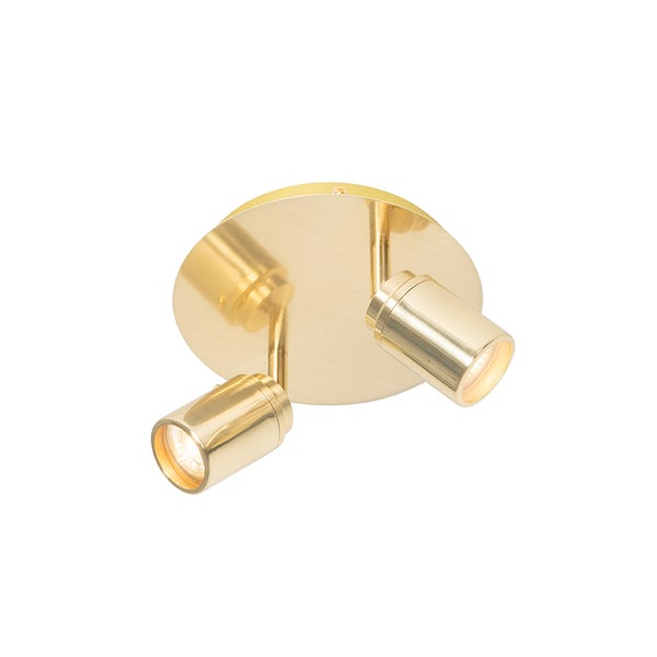 Goldfarbene Deckenleuchte mit drei Strahlern