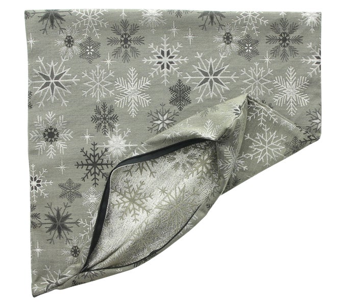 FRANK FLECHTWAREN | Kissenhülle Shiny Snowflakes, 2er Set, 45 x 45 cm, VISKOSE, POLYESTER, METALLIC-GARN,