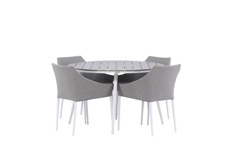 Break Gartenset Tisch 120x120cm, 4 Stühle Spoga, grau,grau. 120 X 74 X 120 cm