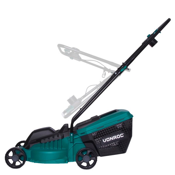 VONROC Rasenmäher Elektro mit Kabel | 1300W - 32cm Schnittbreite - einstellbare Schnitthöhe 30-70MM | Elektrischer Sichelmäher für kleine bis mittelgroße Flächen