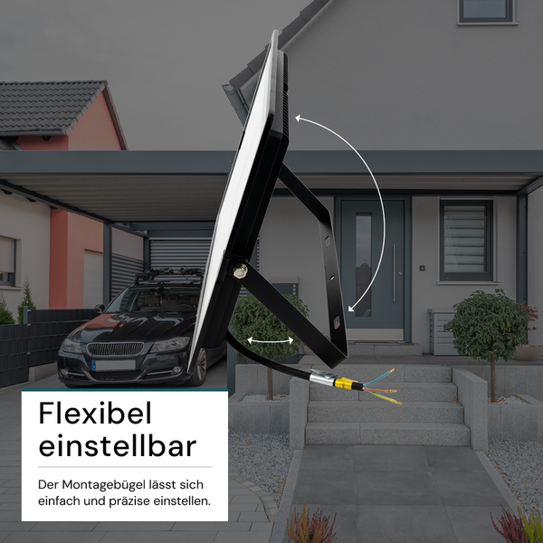 Einstellbarer LED-Strahler zur flexiblen Montage im Außenbereich