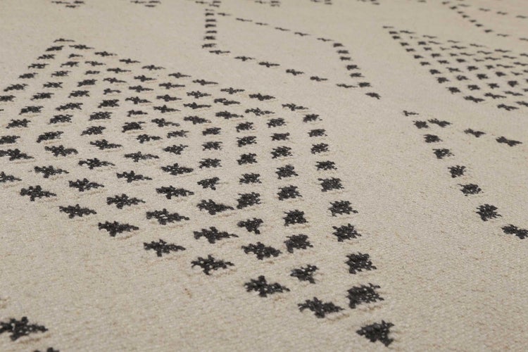 Kelim Teppich Creme Beige aus Wolle Belmont Green Looop 80x150 cm