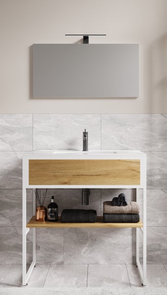 3-tlg. Waschtisch Badmöbel Waschbecken Bitila 80