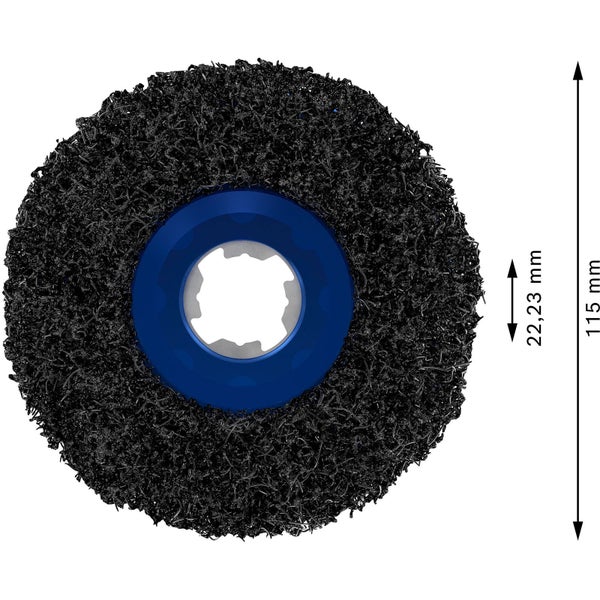 Schleifscheibe mit Maßangaben 115 mm und 22,23 mm