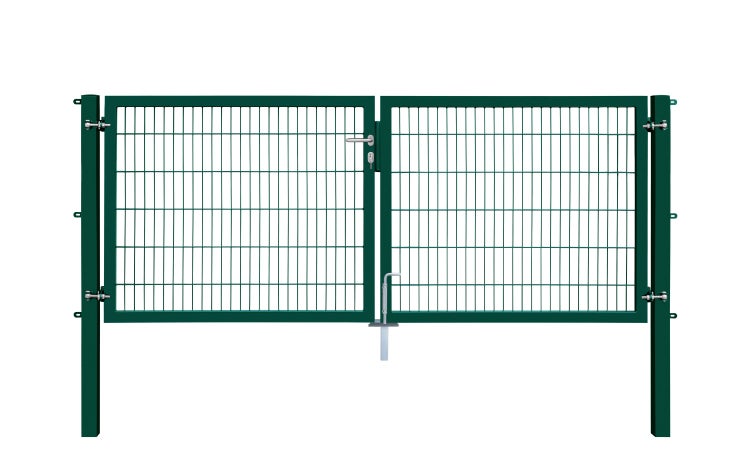 Doppeltor aus Metall mit Gitterfüllung