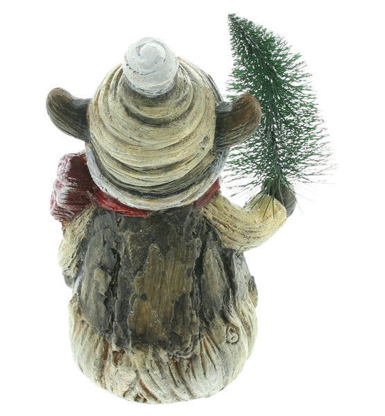 FRANK FLECHTWAREN | Figur Elch mit Tanne, 13 x 10 x 20 cm, POLYRESIN