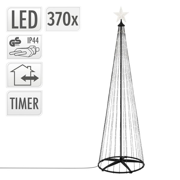 LED Weihnachtsbaum mit 370 LEDs, geeignet für den Innen- und Außenbereich, mit Timer