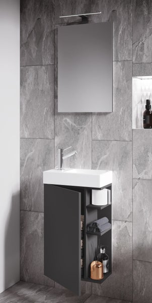 2-tlg Gäste WC Badmöbel Waschtisch Lumia Spiegel