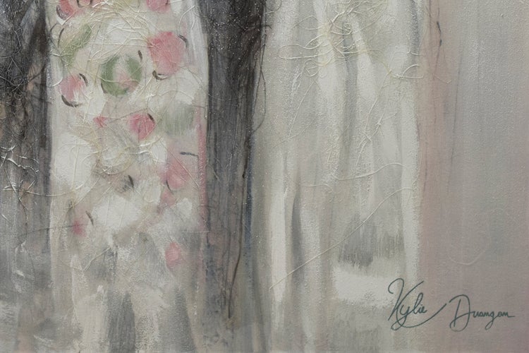 Handgemaltes Gemälde Acrylfarbe 80x80cm Rosa