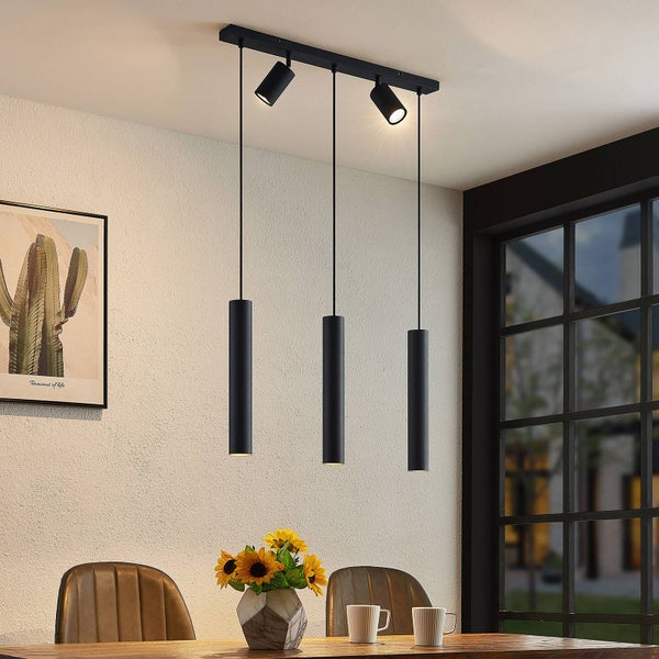 Lindby Pendelleuchte Sanad (Modern) in Schwarz aus Metall (5 flammig, GU10) - Deckenlampe Esstischlampe Hängelampe Hängeleuchte Wohnzimmerleuchte