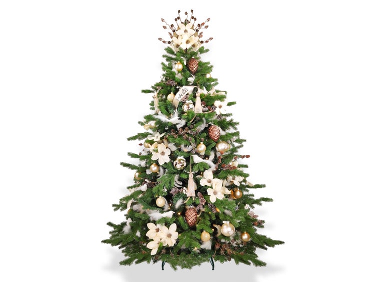 LAALU Set Weihnachtskugeln 136 Stück in Luxusbox ELEGANCE NATURE für Weihnachtsbäume 240-270 cm