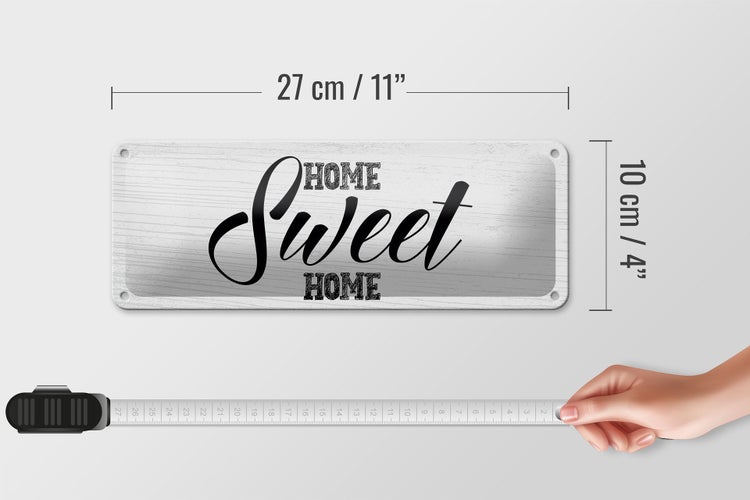 Blechschild Spruch Home Sweet Home 27x10cm Dekoration