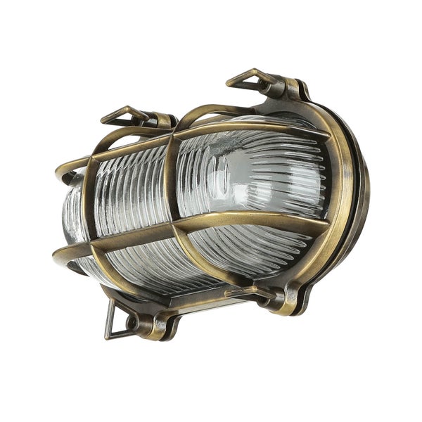 Vintage-Außenleuchte mit Käfig und geriffeltem Glas