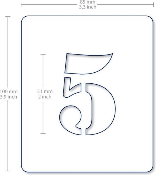 QBIX Zahlenschablonen Set - 10 x 8,5 cm - Zahlen & Symbole - Zahlen sind 5 cm hoch