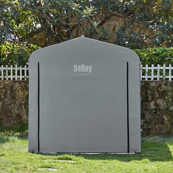 SoBuy Gerätehaus aus Gewebe im Garten