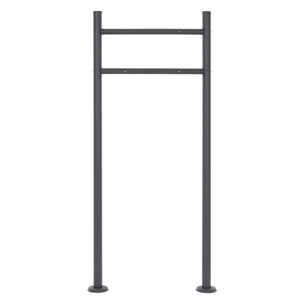 ECD Germany Standbriefkasten mit Zeitungsfach, Design Briefkasten mit Pfosten, Briefkastenanlage, Briefkastenständer Anthrazit 120cm Edelstahl pulverbeschichtet, Postkasten Anthrazit-Marmoroptik Stahl