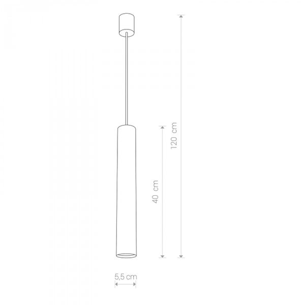 Technische Zeichnung einer Pendelleuchte mit Maßangaben