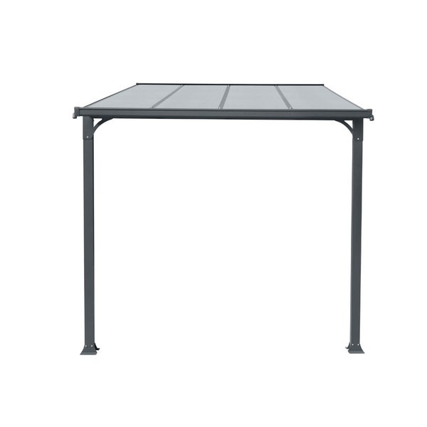 Home Deluxe - Vordach Haustür CUBIS - Größe: Large - 291 x 150 x 258 cm - Anthrazit, Gestell: Aluminium, inkl. Polycarbonat Platten I Hautürvordach Pultdach Glasvordach