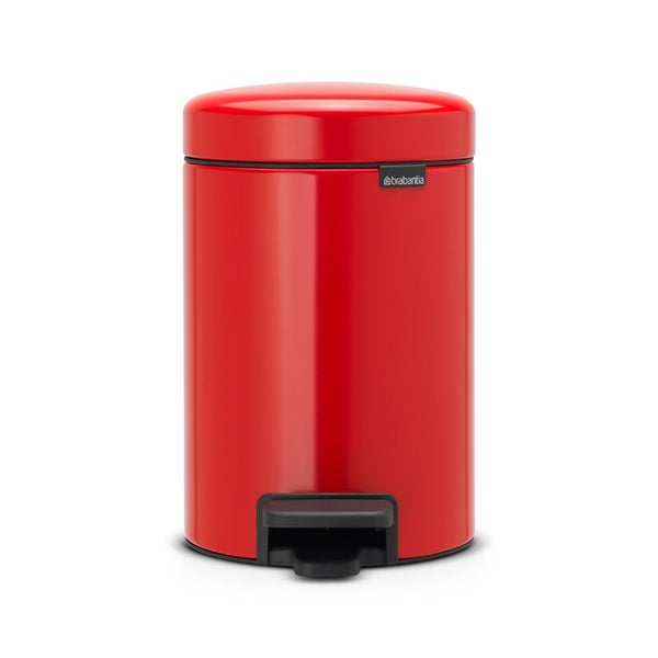 Brabantia Klassischer Tretmülleimer Mit Soft Verschluss 3 Liter HxBxT 26,4 x 16,8 x 23,5 cm Metall Rot