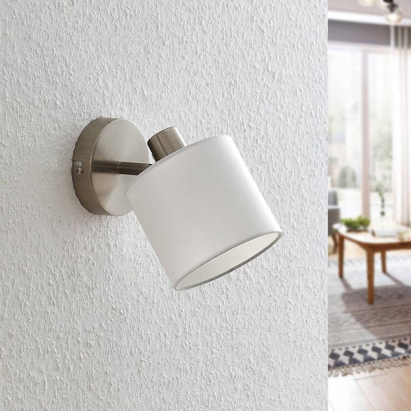 Lindby Wandleuchte, Wandlampe Innen Stannis (Modern) in Weiß aus Metall (1 flammig E14) - Textil Wandleuchten Wandstrahler Wandbeleuchtung Schlafzimmer / Wohnzimmer Wohnzimmerleuchte