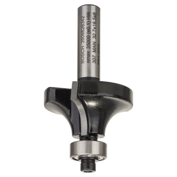 Bosch Abrundfräser 8 mm, R1 10 mm, L 16,5 mm, G 57 mm - 2608628342