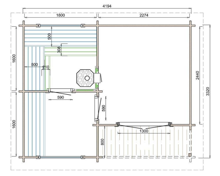 FinnTherm Saunahaus Jona Gartensauna aus Holz, Sauna mit 70 mm Wandstärke Außensauna