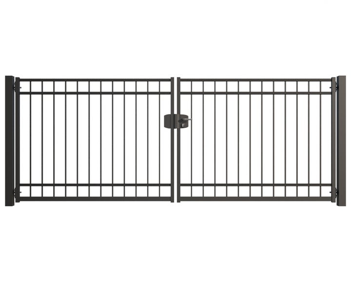 Metall Doppeltor mit Schloss für den Garten