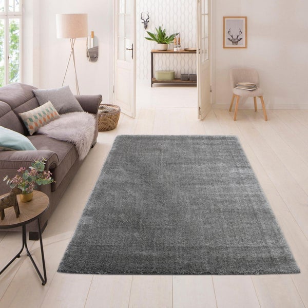 Home Deluxe Hochflorteppich SOFI - Dunkelgrau,  110 x 60 cm